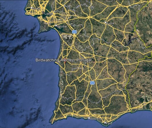 Lokatie verblijf Vogelreis Portugal
